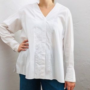 Zara V-neck Button Down